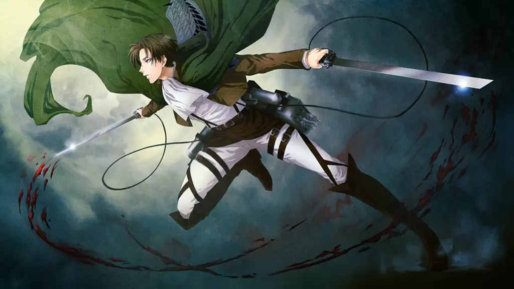 Gambar pose aksi Levi Ackerman