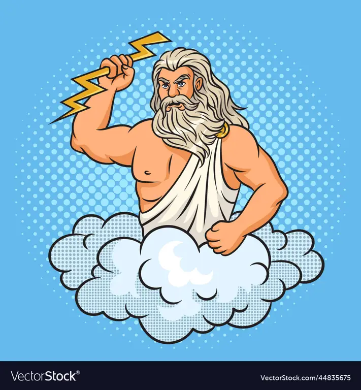 Animasi Zeus sebagai Dewa Petir