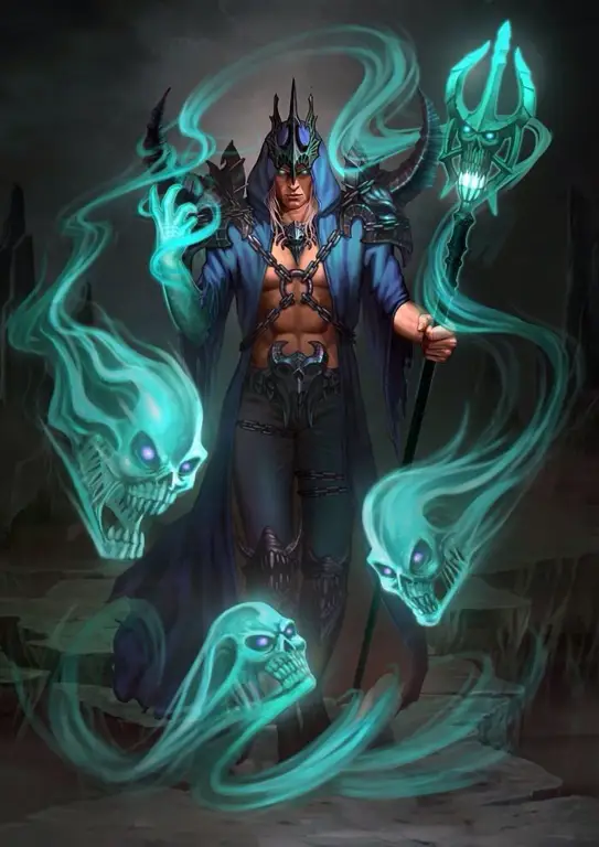 Seni ilustrasi sihir necromancer dalam anime