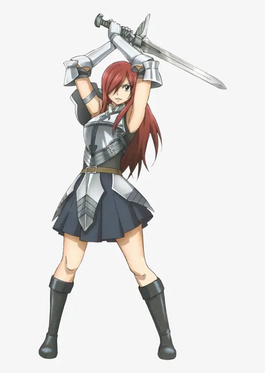 Erza Scarlet dalam pose tangguh