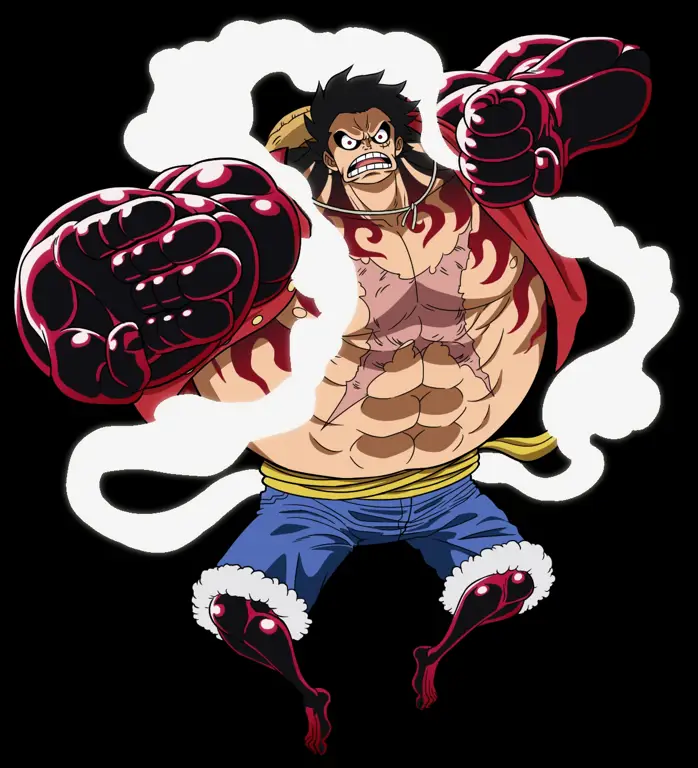 Luffy menggunakan Gear Fourth melawan Doflamingo