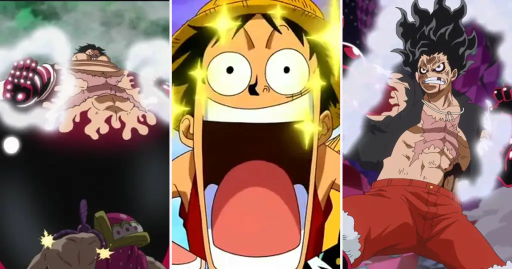 Luffy menggunakan Gear Fourth melawan Doflamingo