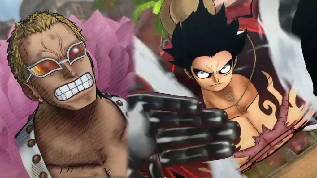 Luffy menggunakan Gear Fourth melawan Doflamingo