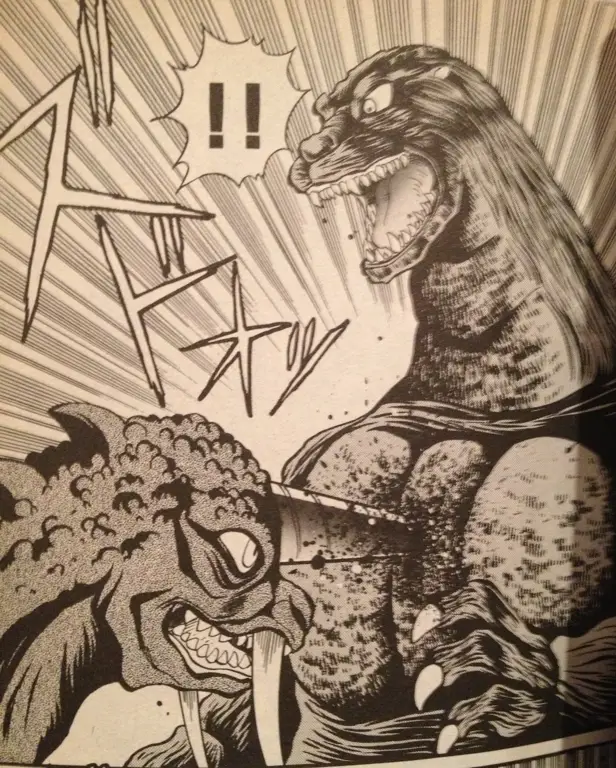 Ilustrasi manga Godzilla yang epik