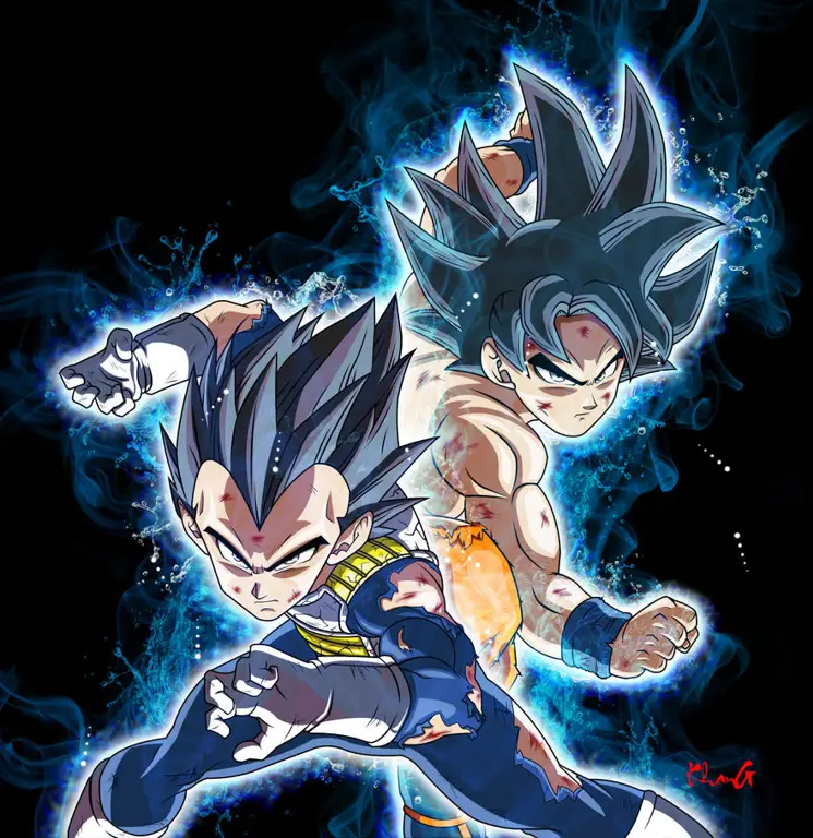 Goku dan Vegeta dalam pertarungan di Dragon Ball Super