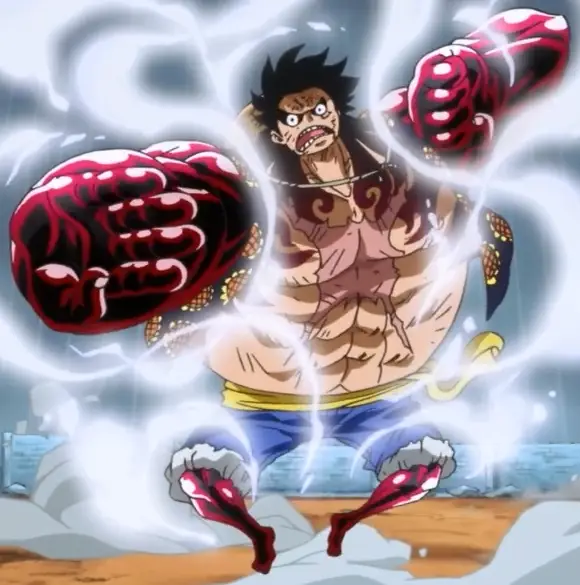 Luffy menggunakan kekuatan Gomu Gomu no Mi