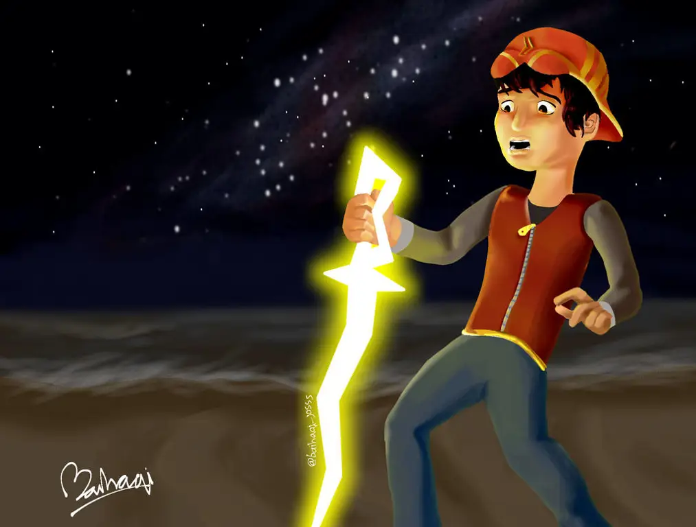 Gambar Boboiboy menggunakan kekuatannya