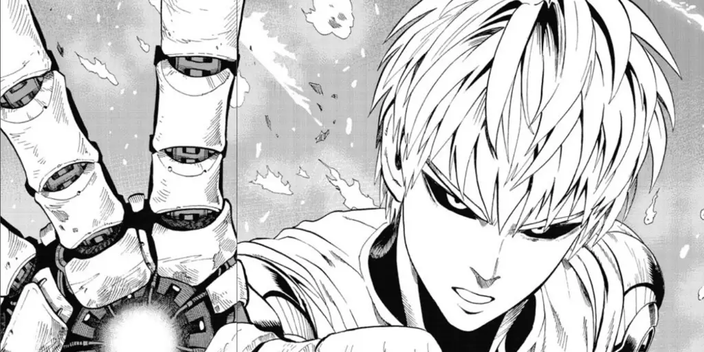 Gambar kekuatan Genos dalam anime One Punch Man