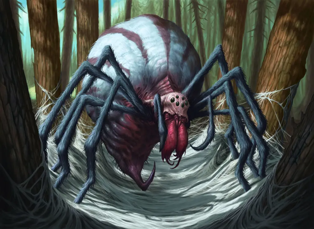 Gambar monster laba-laba yang kuat di anime