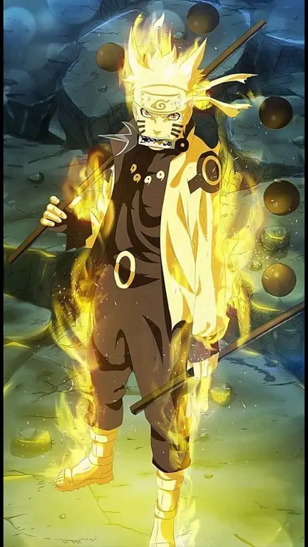 Naruto dalam mode Kurama Chakra Mode, kekuatannya meningkat pesat.