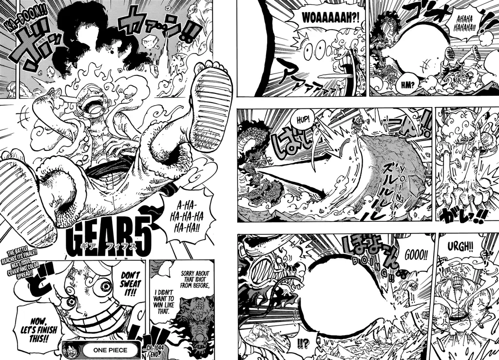 Luffy dalam aksi di One Piece chapter 1044