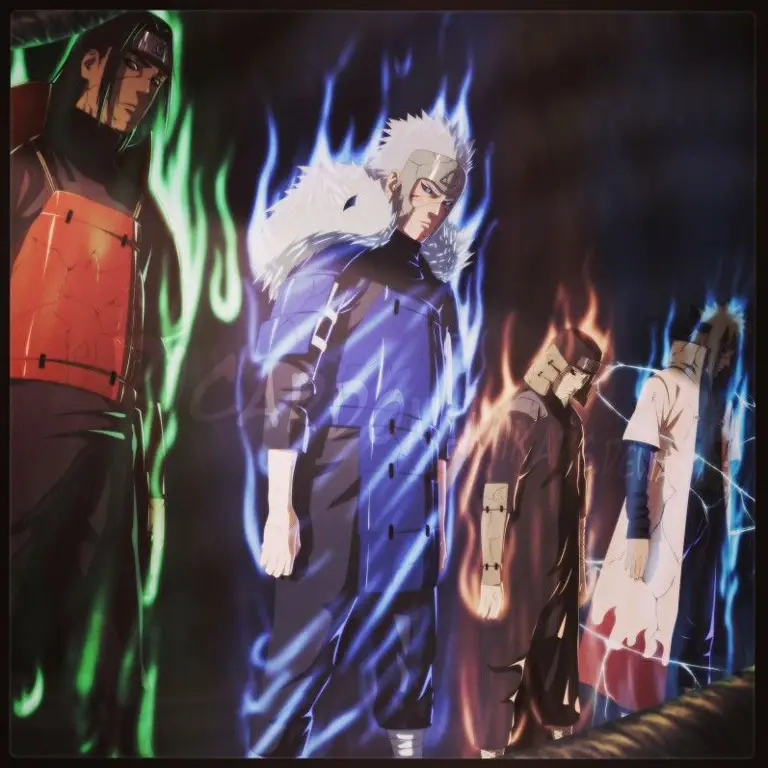 Gambar para Hokage dalam bentuk Edo Tensei di Naruto Shippuden