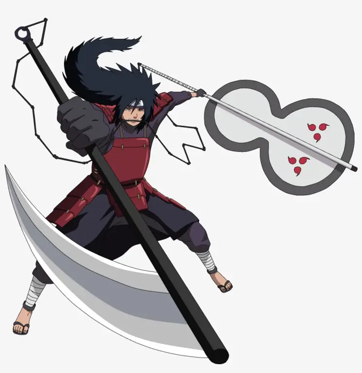 Madara Uchiha menggunakan kekuatan Rinnegannya