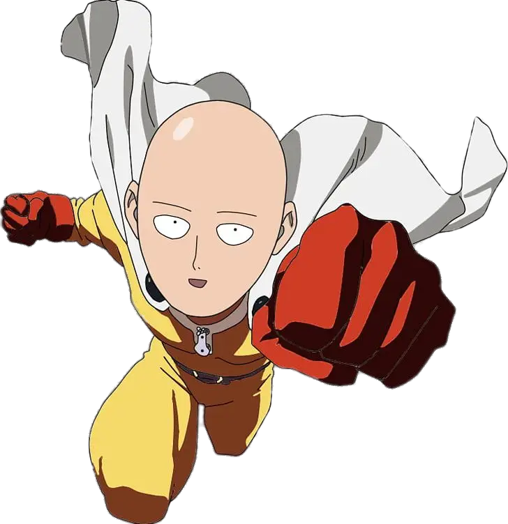 Saitama dalam pose kuat dan berwibawa