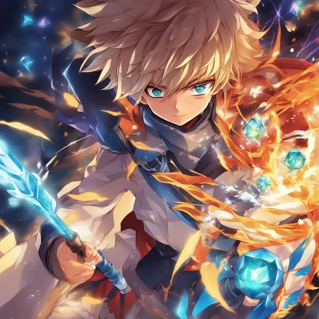 Kekuatan sihir Merlin yang spektakuler Adegan anime yang menampilkan kekuatan sihir Merlin yang luar biasa