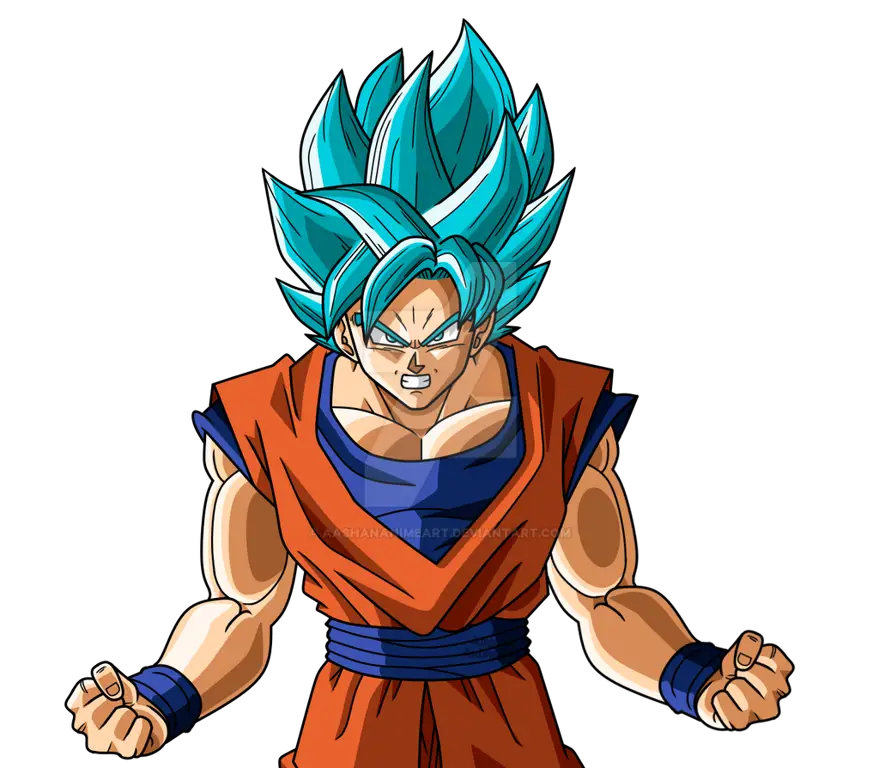 Goku Super Saiyan Blue dalam pertarungan epik