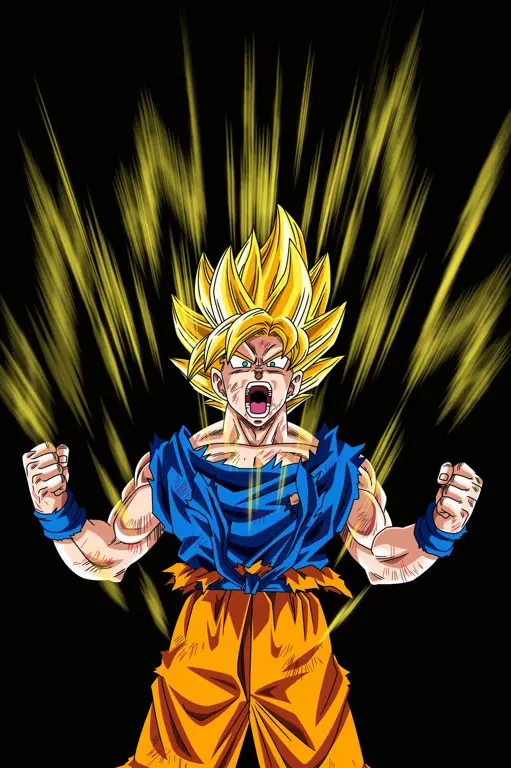 Gambar Goku dalam bentuk Super Saiyan