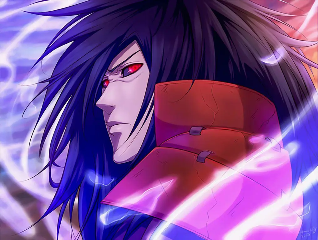 Gambar Madara Uchiha menggunakan Susanoo