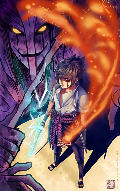 Kekuatan Susanoo Sasuke Sasuke menggunakan Susanoo melawan Kabuto