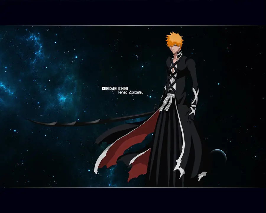 Ilustrasi Ichigo Kurosaki dengan Tensa Zangetsu