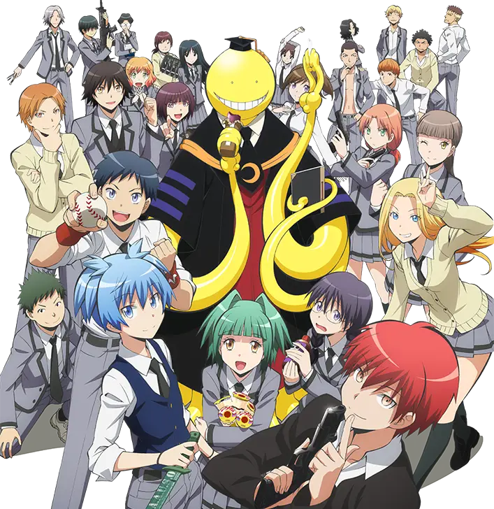 Gambar para murid kelas 3-E bersama Koro Sensei