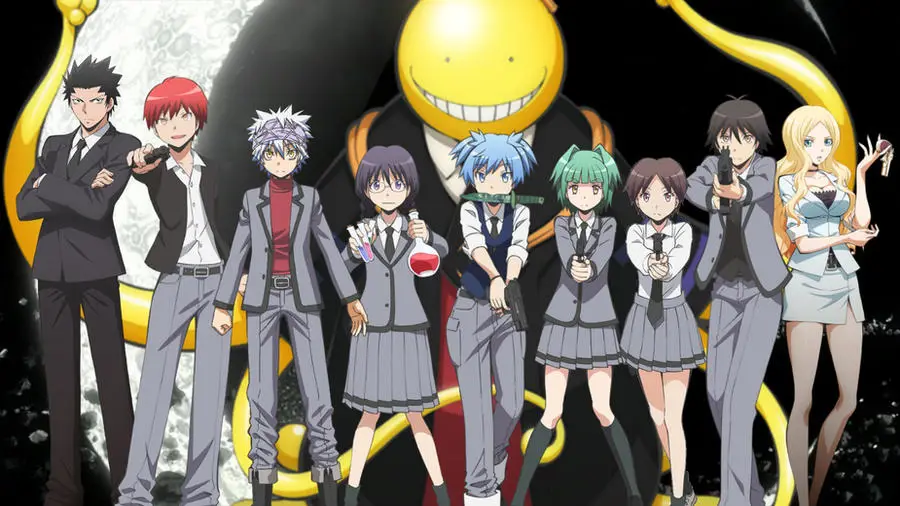 Gambar kelas 3-E, para siswa yang bertekad membunuh Koro-sensei