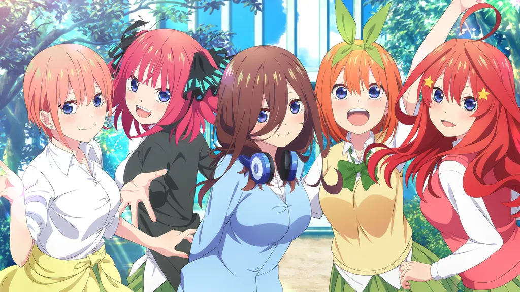 Gambar para karakter utama Gotoubun no Hanayome