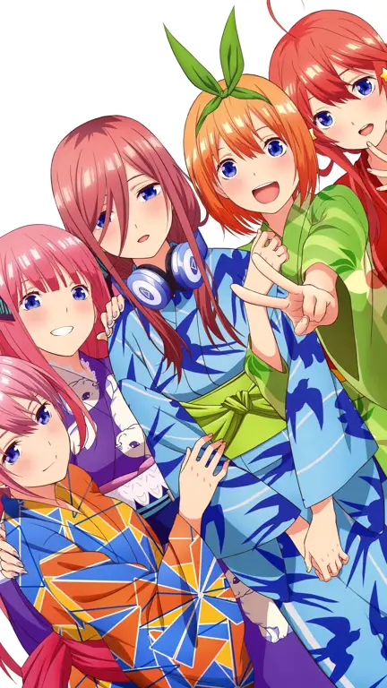 Kelima Quintuplets dan Futaro Gambar semua karakter Gotoubun no Hanayome bersama-sama