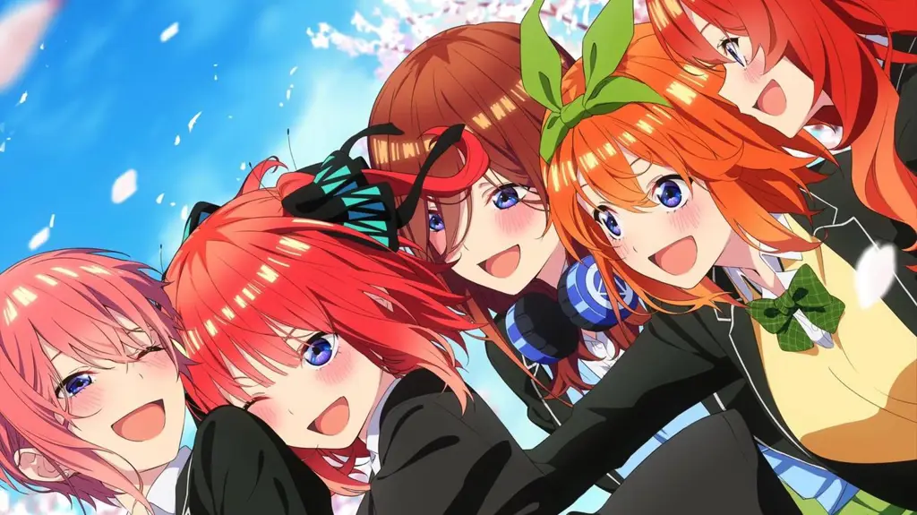 Gambar para karakter utama Gotoubun no Hanayome