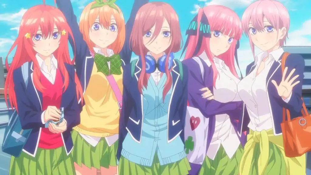 Gambar para karakter utama Gotoubun no Hanayome