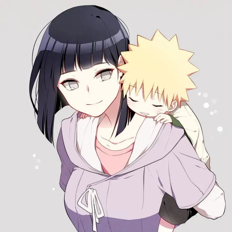 Naruto, Hinata, Boruto, dan Himawari sebagai sebuah keluarga