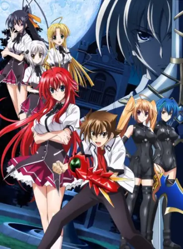 Foto kelompok Issei dan teman-temannya dari anime High School DxD