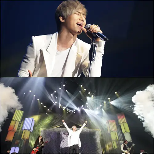 Han Daesung sedang tampil di atas panggung