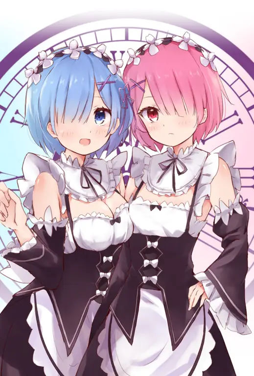 Rem dan Ram, dua tokoh populer dalam Re:Zero