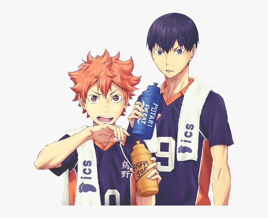 Gambar Kageyama dan Hinata sedang bermain voli