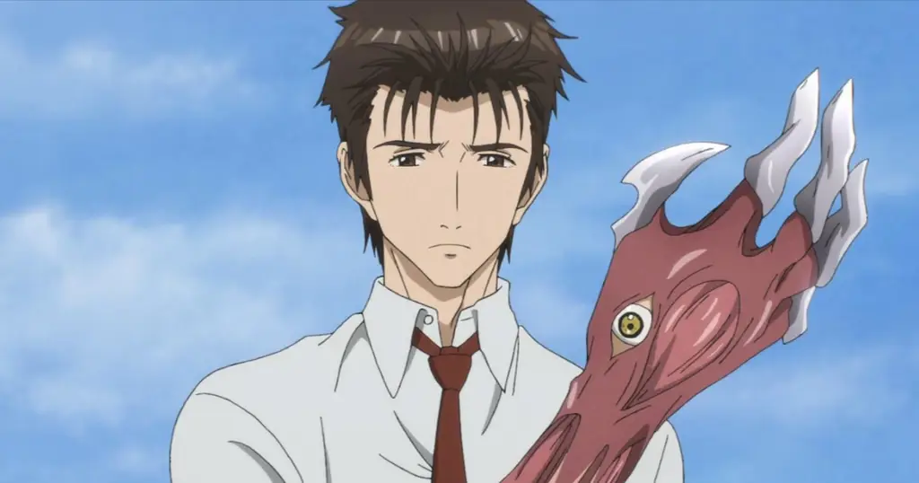 Shinichi dan Migi, karakter utama dalam anime Parasyte