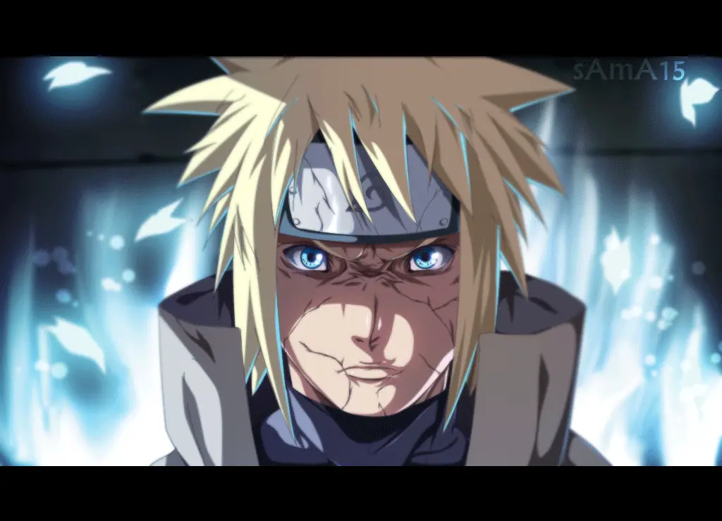 Gambar Minato Namikaze dalam keadaan Edo Tensei