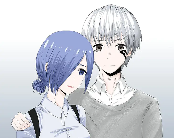 Ken Kaneki dan Touka Kirishima dalam Tokyo Ghoul