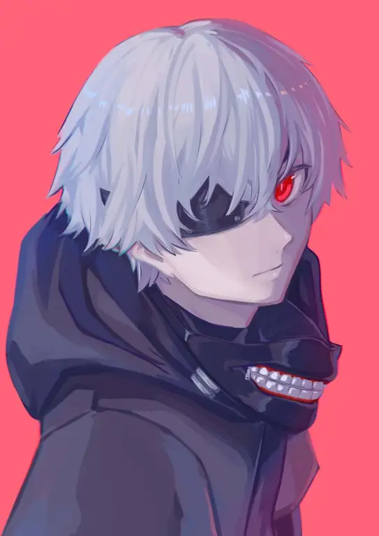 Ken Kaneki, tokoh utama Tokyo Ghoul, dalam sebuah adegan menegangkan.