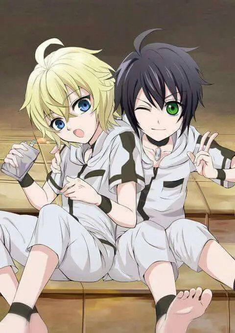 Gambar masa lalu Mika dalam Seraph of the End