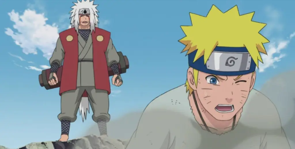 Naruto dan Jiraiya berlatih bersama