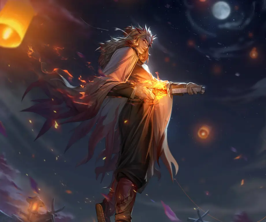 Gambar Rengoku Kyojuro yang gagah berani