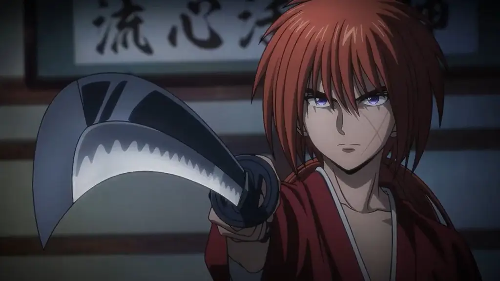 Poster film Rurouni Kenshin menampilkan Kenshin Himura