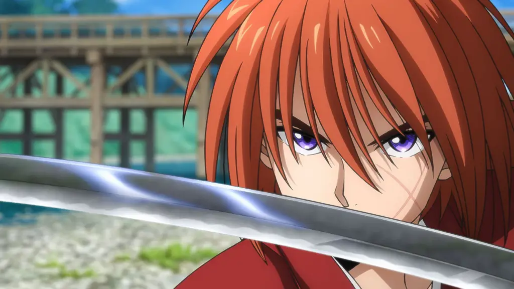 Kenshin Himura dalam atribut Battousai-nya