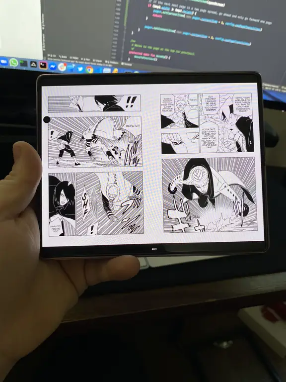 Membaca komik di tablet