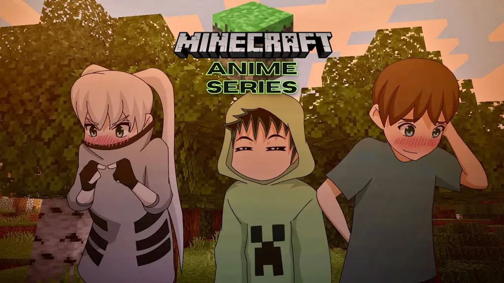 Gambar kerangka Minecraft yang menggemaskan bergaya anime