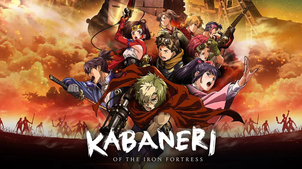 Gambar kereta lapis baja dalam anime Kabaneri of the Iron Fortress