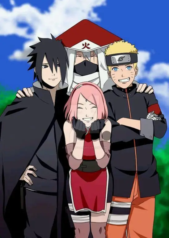 Gambar kerja tim karakter Naruto