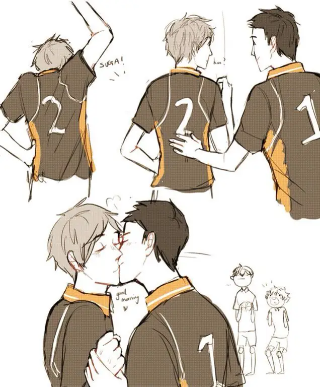 Sugawara Koushi dan Daichi Sawamura bersama-sama