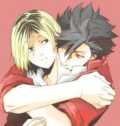 Kenma dan Kuroo sedang berdiskusi strategi